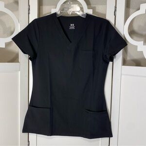 Scrubs top black Size XS NWOT